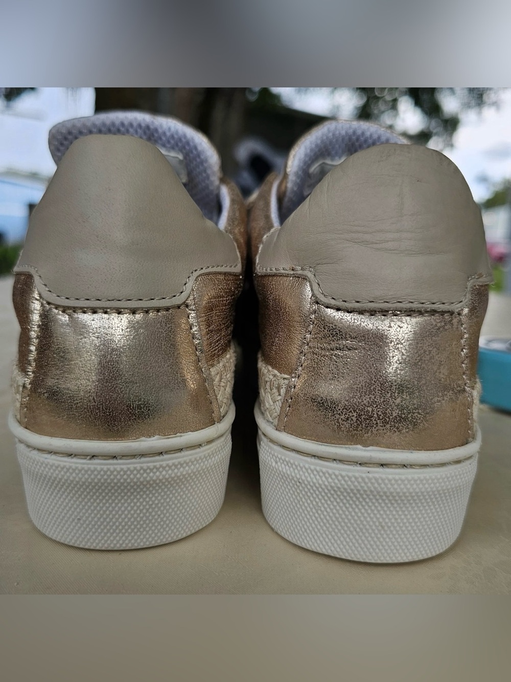 ✨ The FLEXX Metallic Gold Platform Espadrille Sneakers Size 6.5 / EU 37.5 - Picture 2 of 9